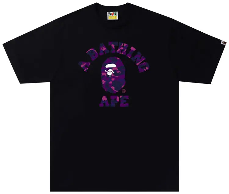 Bape Color Camo College Tee Black/Purple-Empxre Boutique