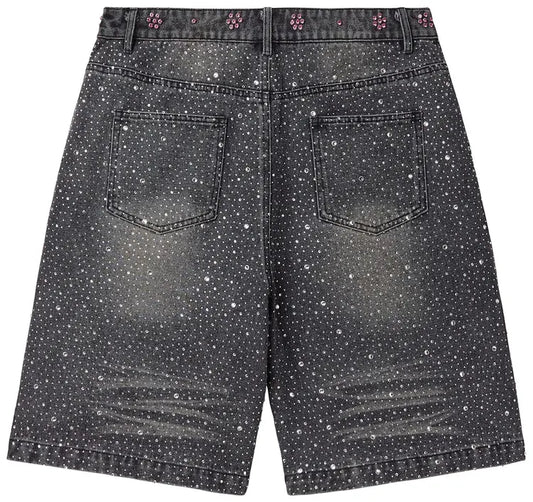 Vale Forever Black Iced Out Jorts-Empxre Boutique