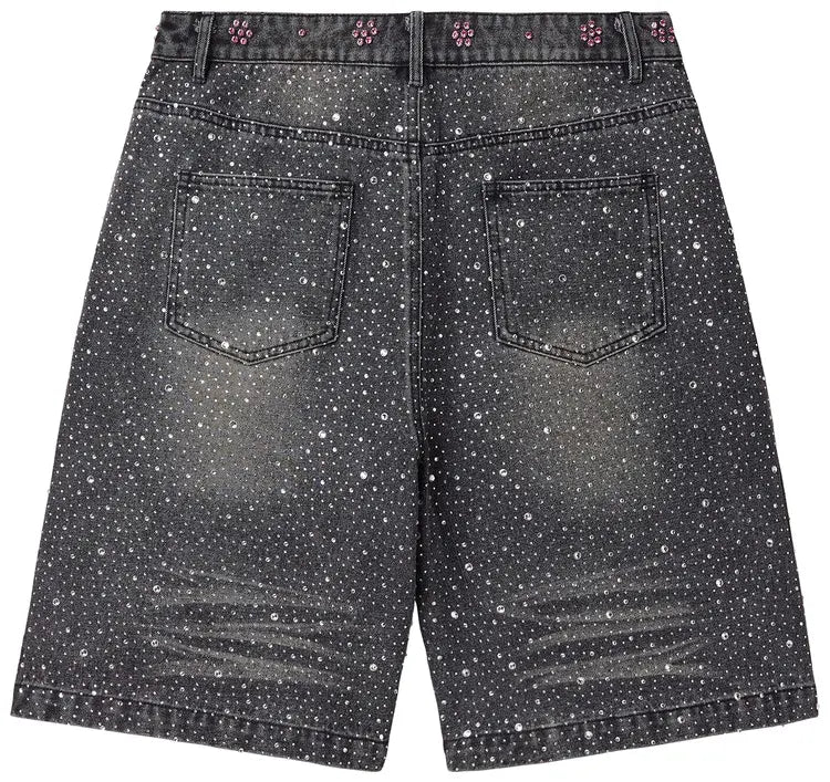 Vale Forever Black Iced Out Jorts-Empxre Boutique