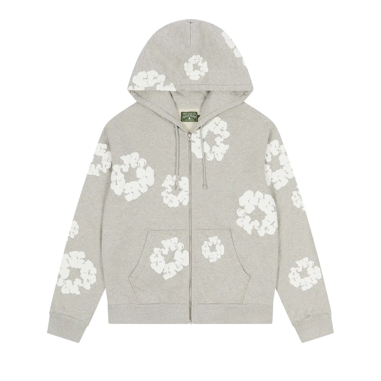 Denim Tears Cotton Wreath Zip Hoodie Grey