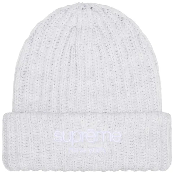 Supreme Chunky Rib Classic Logo Beanie Ash Grey-Empxre Boutique