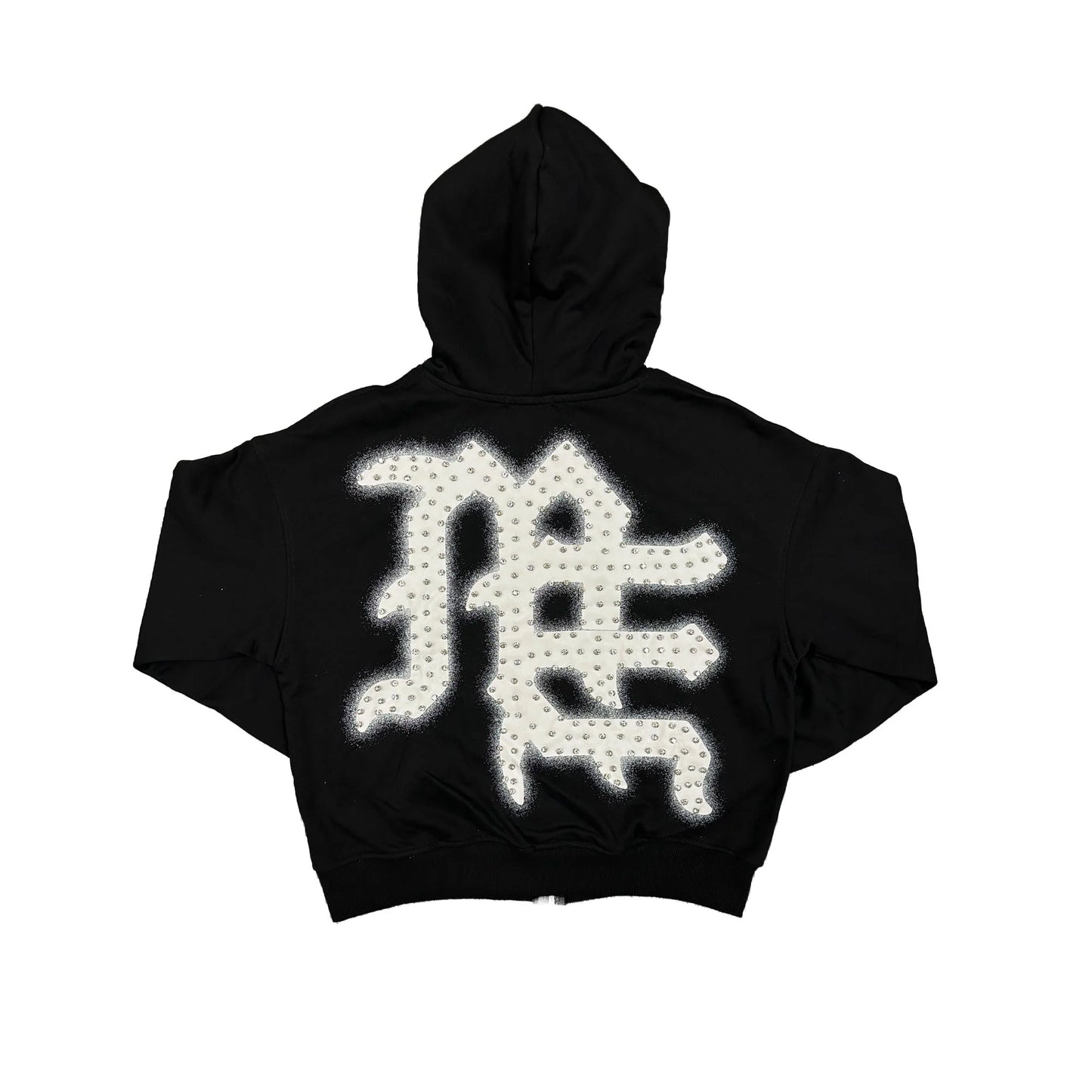 Mixed Emotions END Rhinestone Hoodie Black-Empxre Boutique