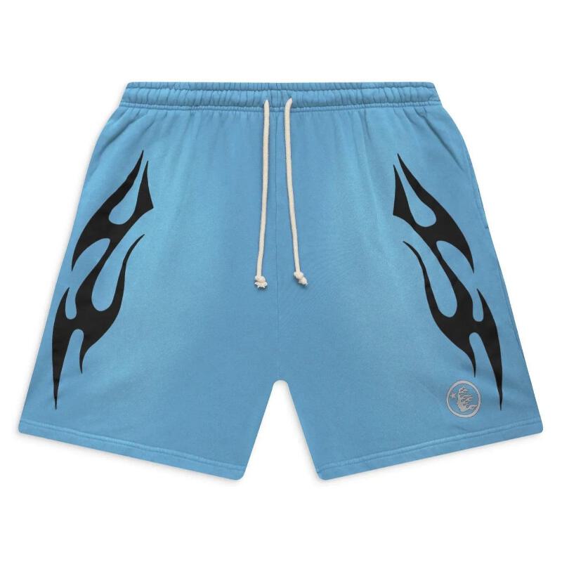 Hellstar Flame Shorts Blue-Empxre Boutique