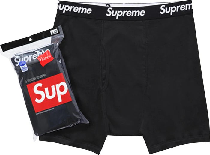 Supreme Hanes Boxer Briefs Black 4 pack