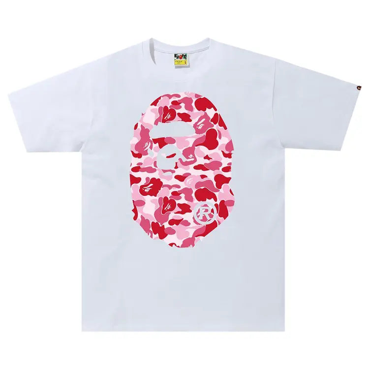 Bape ABC Camo Big Ape Head Tee White/Pink