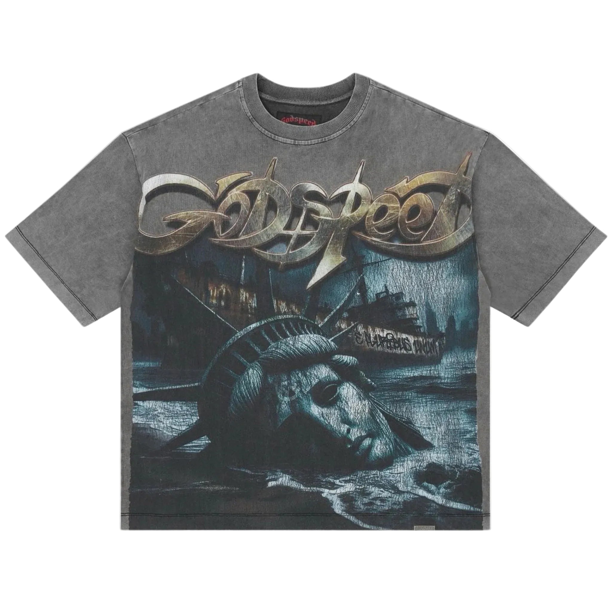 Godspeed Liberty Ruins T-Shirt Grey