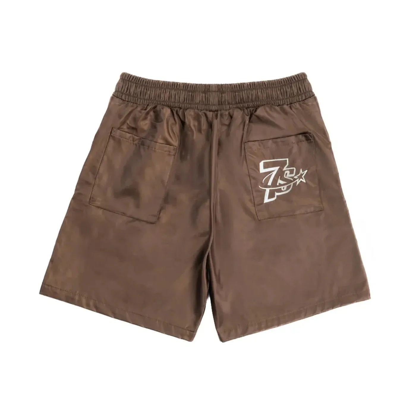Triple Sevens Nylon Button Up Shorts Brown-Empxre Boutique