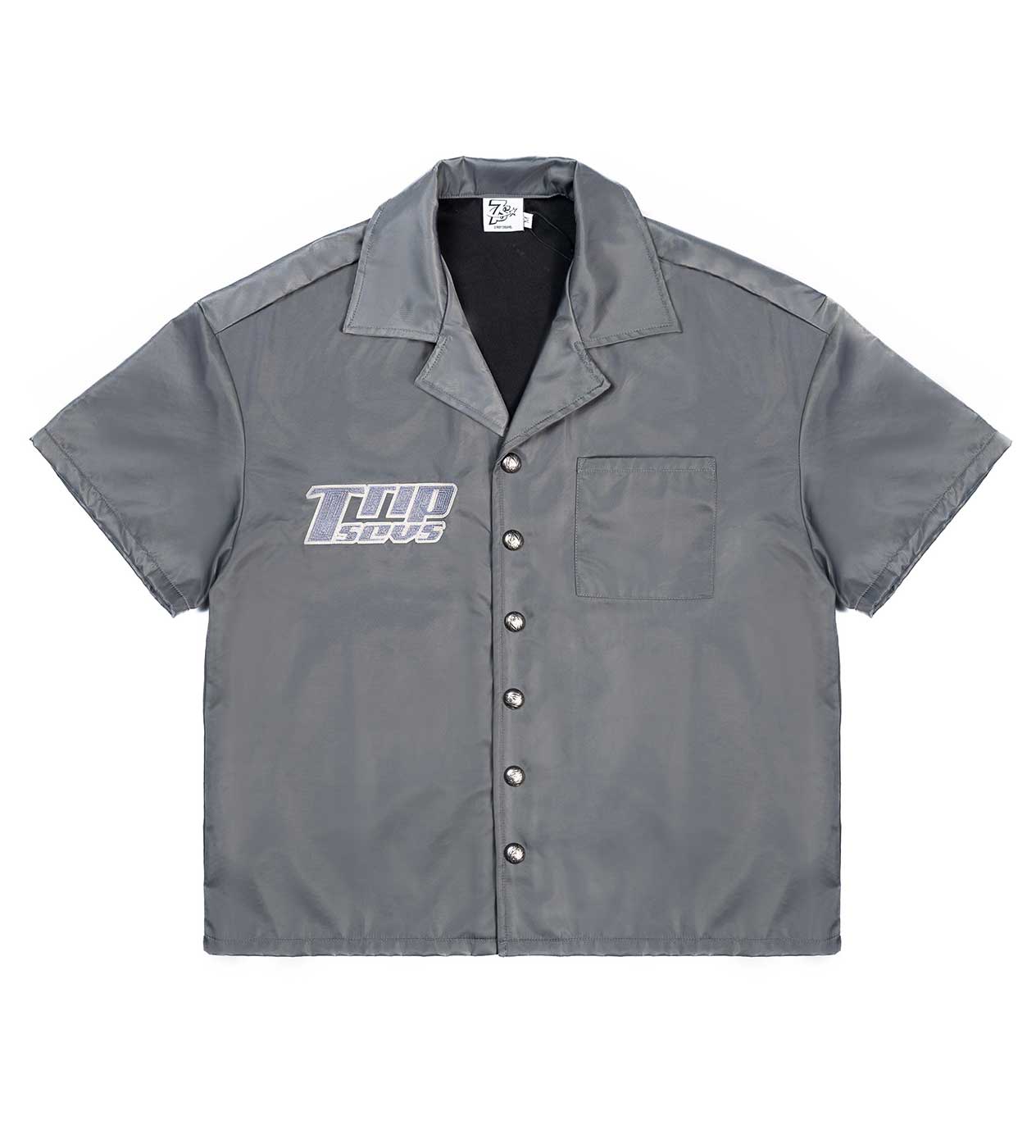 Triple Sevens Nylon Button Up Shirt Grey