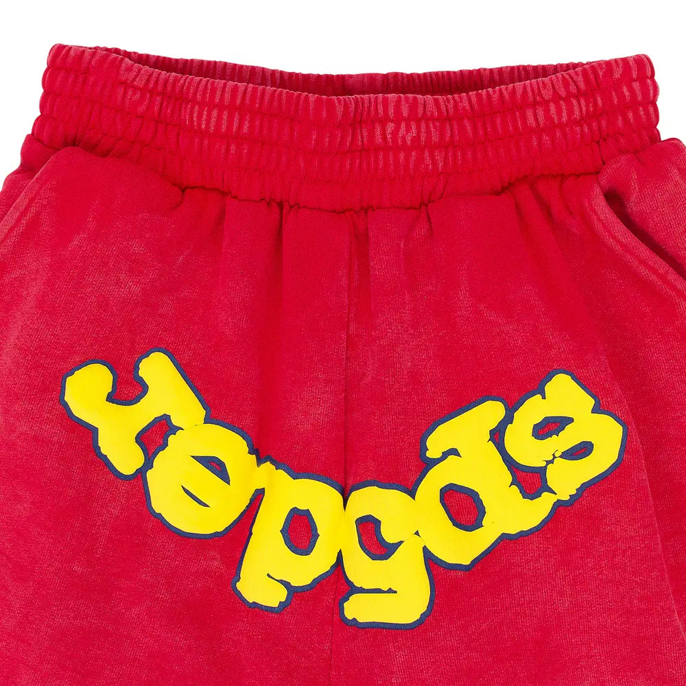 Sp5der OG Logo Sweat Shorts Red