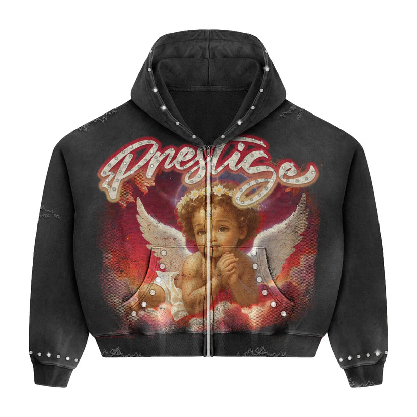 Prestige Angel Hoodie Red Black-Empxre Boutique