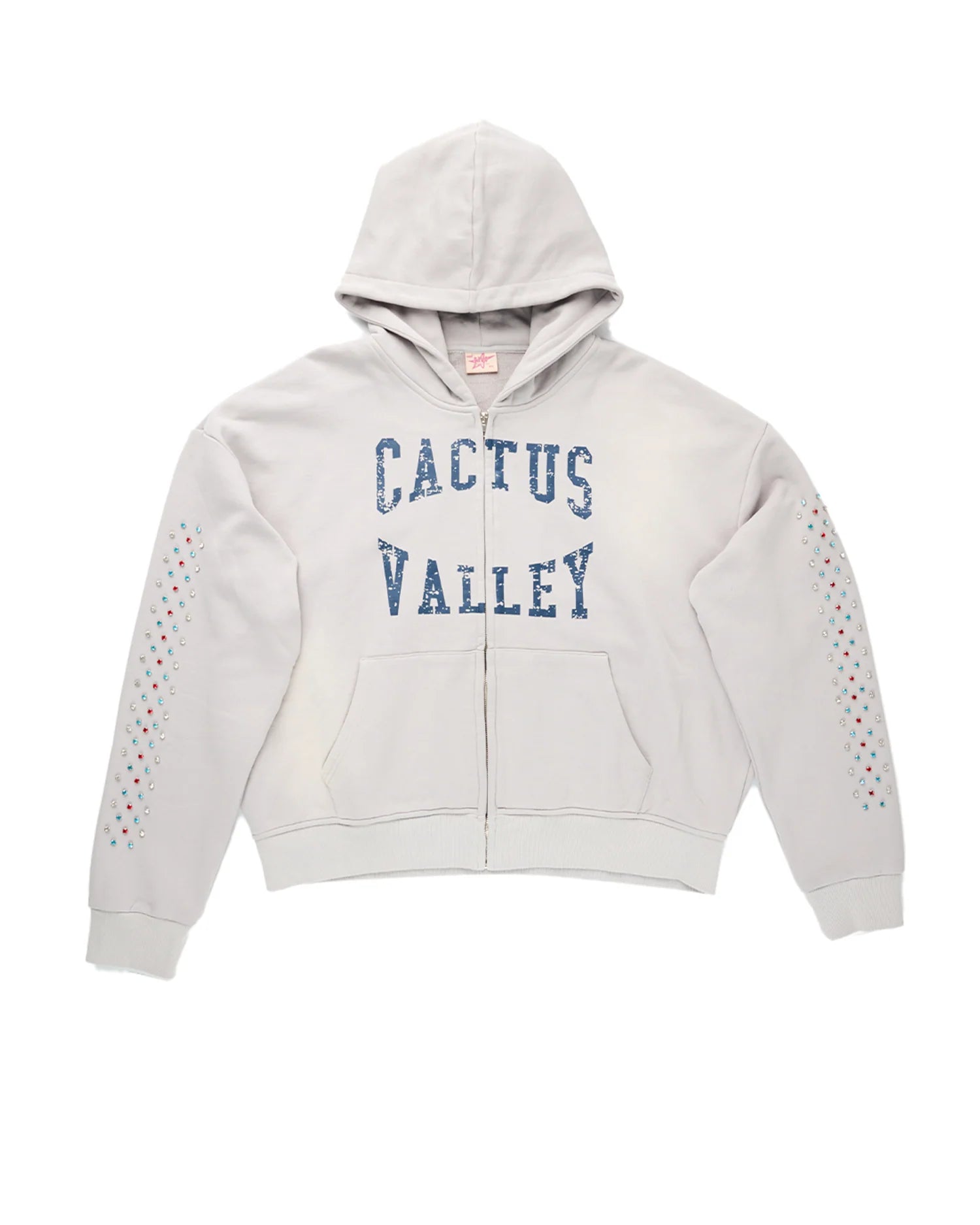 AZVA Studios Crystal Valley Zip Bone Hoodie-Empxre Boutique