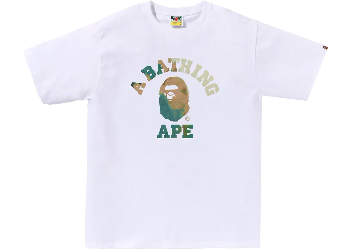 BAPE TIE DYE COLLEGE TEE White Camo