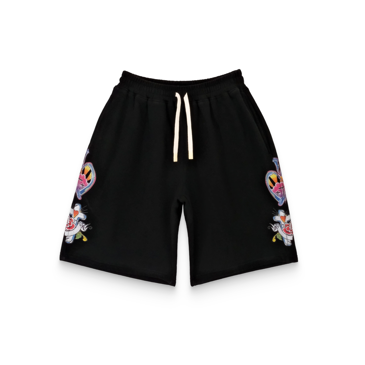 We Are Righteous Risen King Sweat Shorts Black
