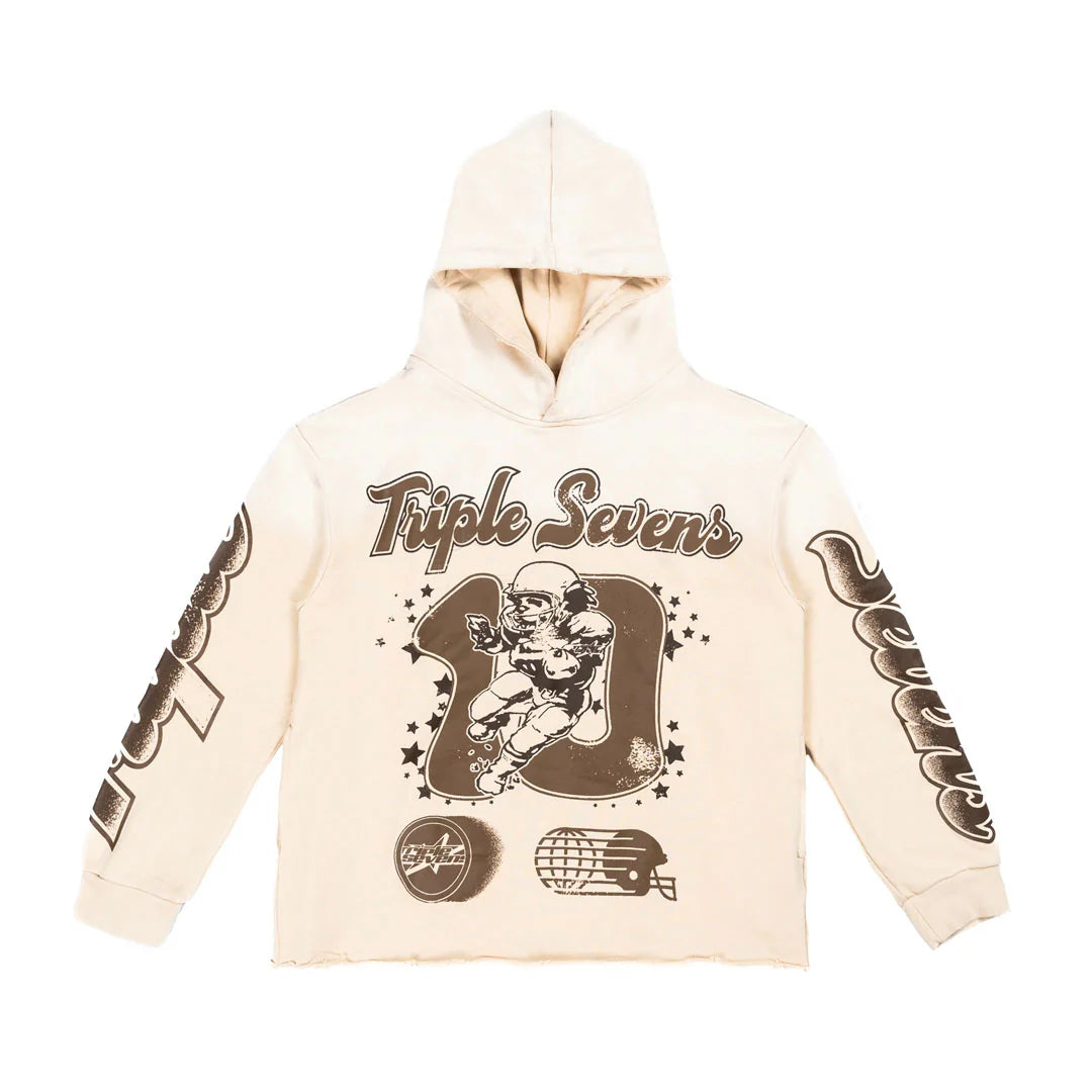 Triple Sevens All Star Hoodie Brown Cream-Empxre Boutique