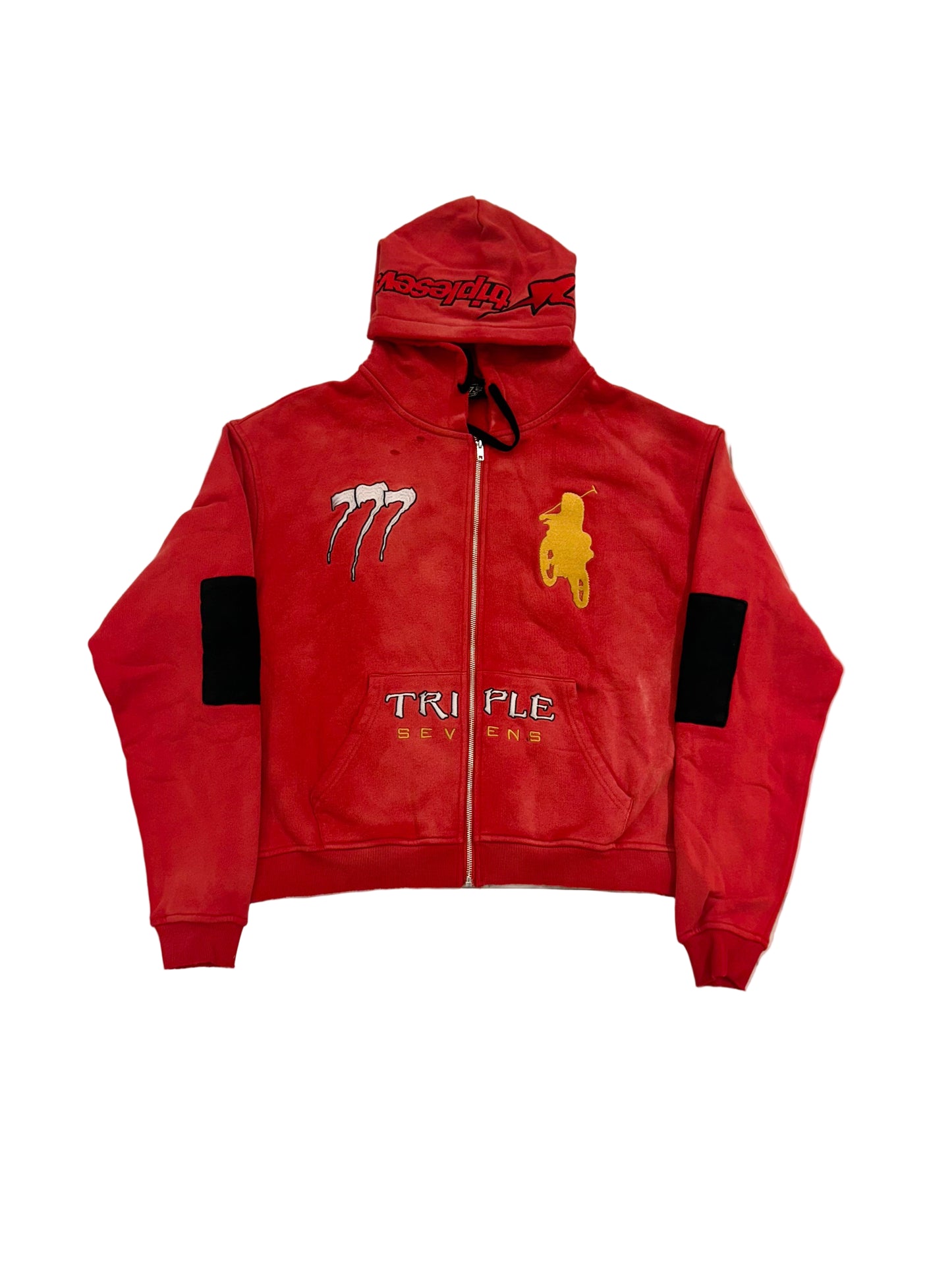 Triple Sevens Moto Complex Hoodie Red