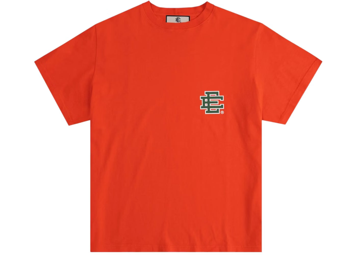 Eric Emanuel Basic T Shirt Orange with Green