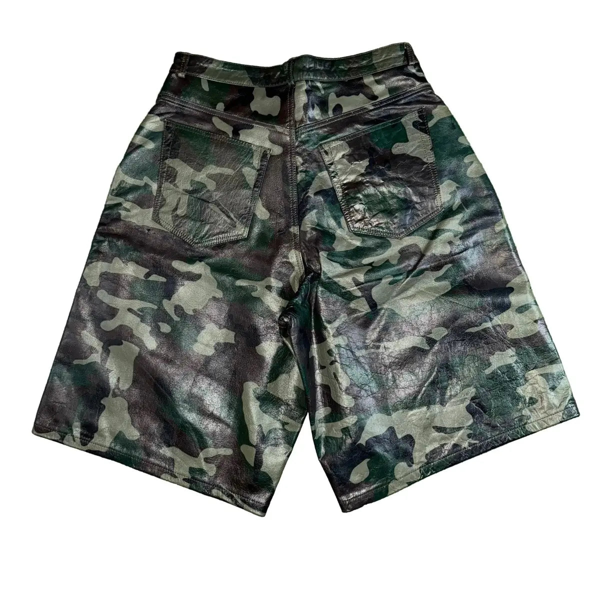 GV Gallery Raspberry Hills Barrack Camo Leather Shorts
