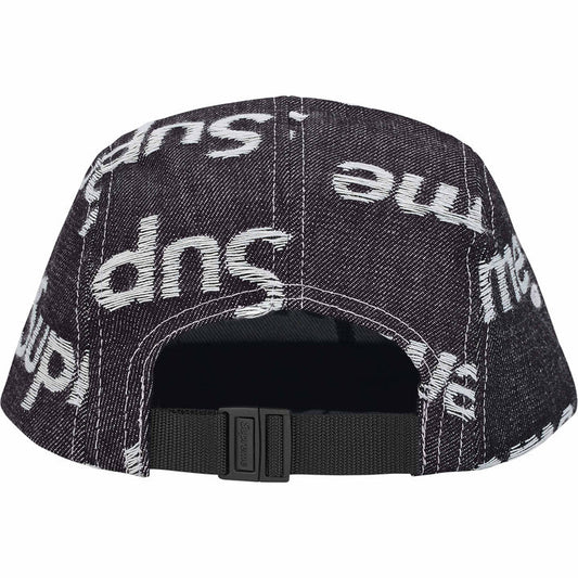 Supreme Jacquard Logos Denim Camp Cap Rigid Indigo