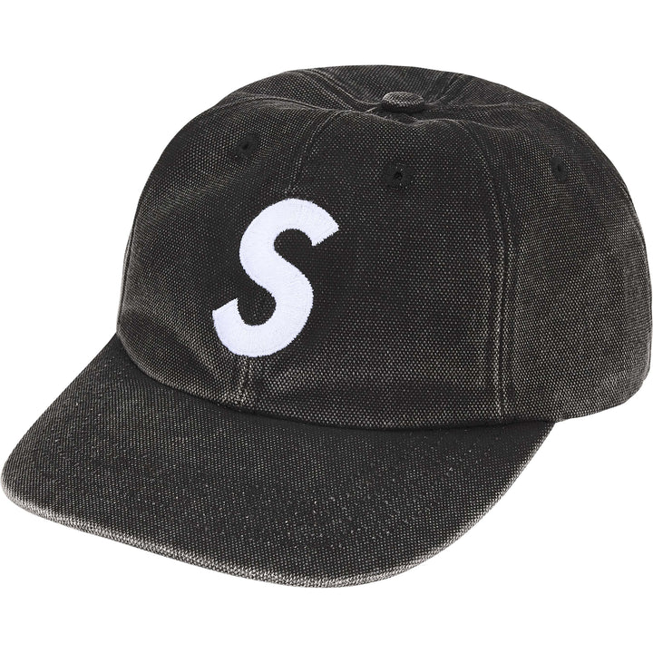 Supreme Pigment Coated Canvas S Logo 6-Panel Hat Black