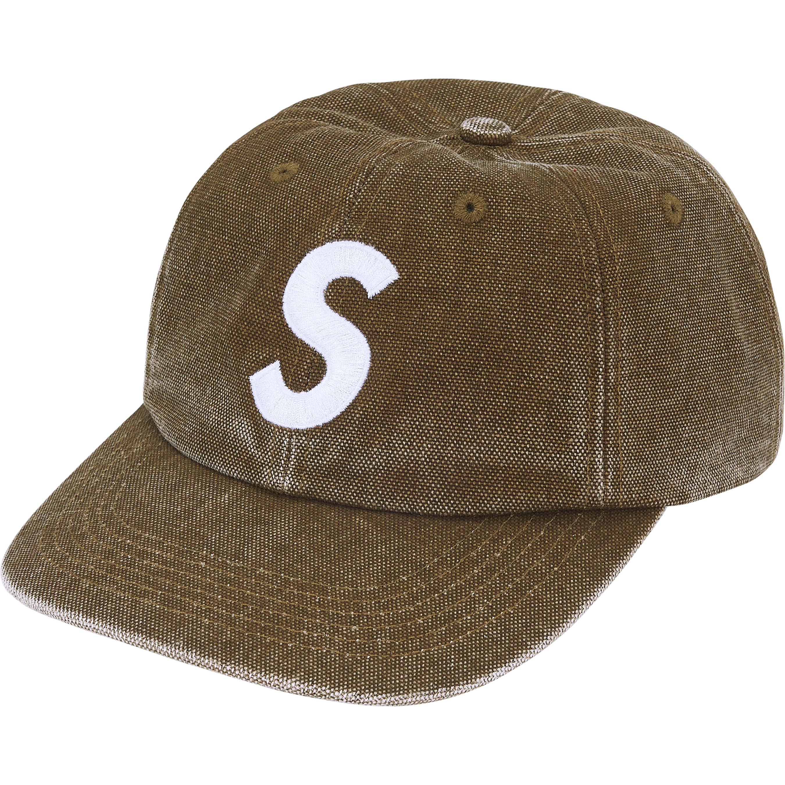 Supreme Pigment Coated Canvas S Logo 6-Panel Hat Olive-Empxre Boutique