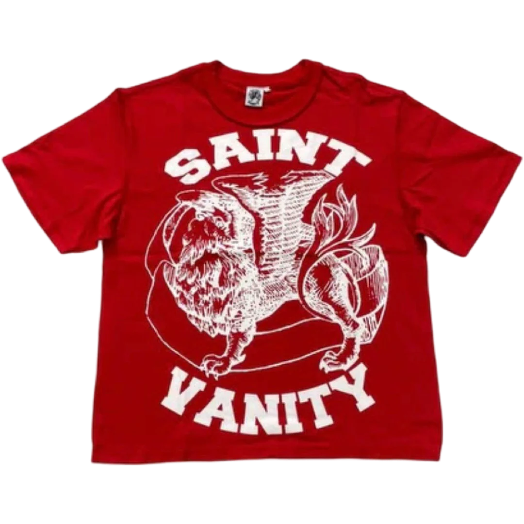 SAINT VANITY GRIFFIN RED WHITE TEE-Empxre Boutique