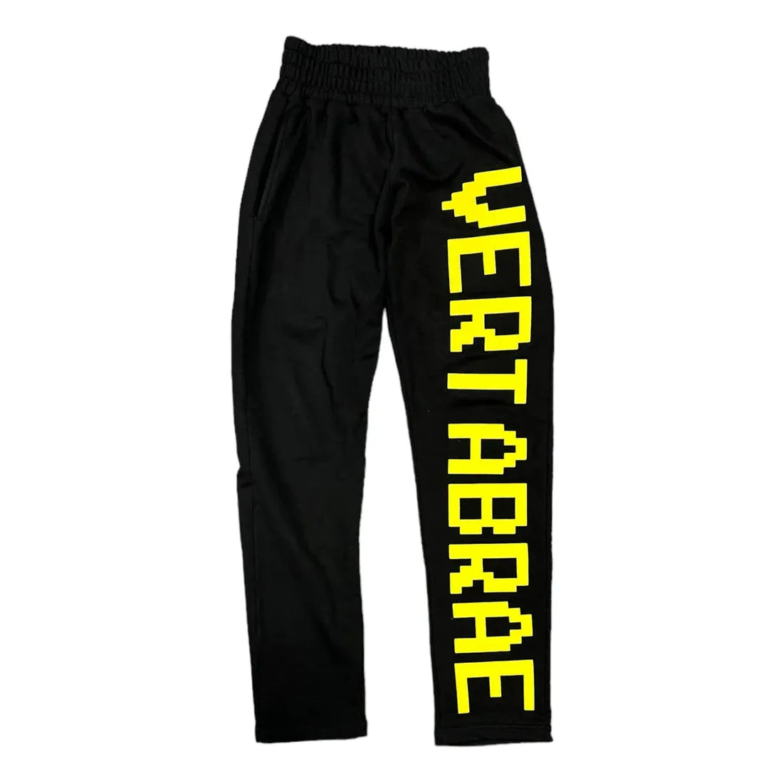 Vertabrae Washed Sweatpants Black Yellow-Empxre Boutique
