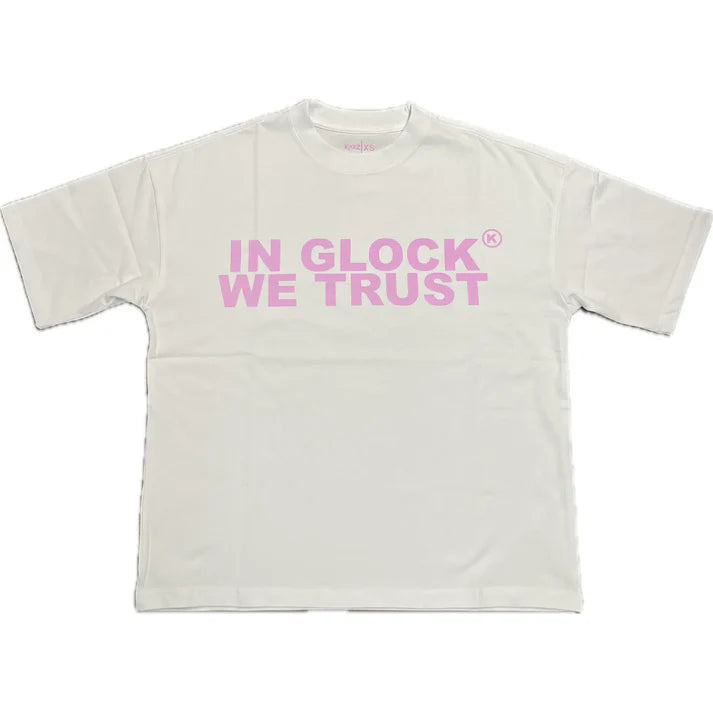 Kixkz Clothing In Glock We Trust White Pink Tee-Tees-Empxre Boutique