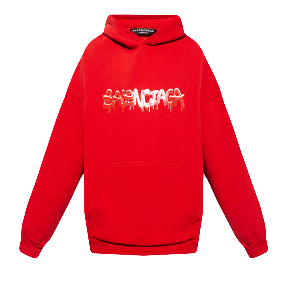 Balenciaga 2021 Slime Logo Hoodie Red-Empxre Boutique