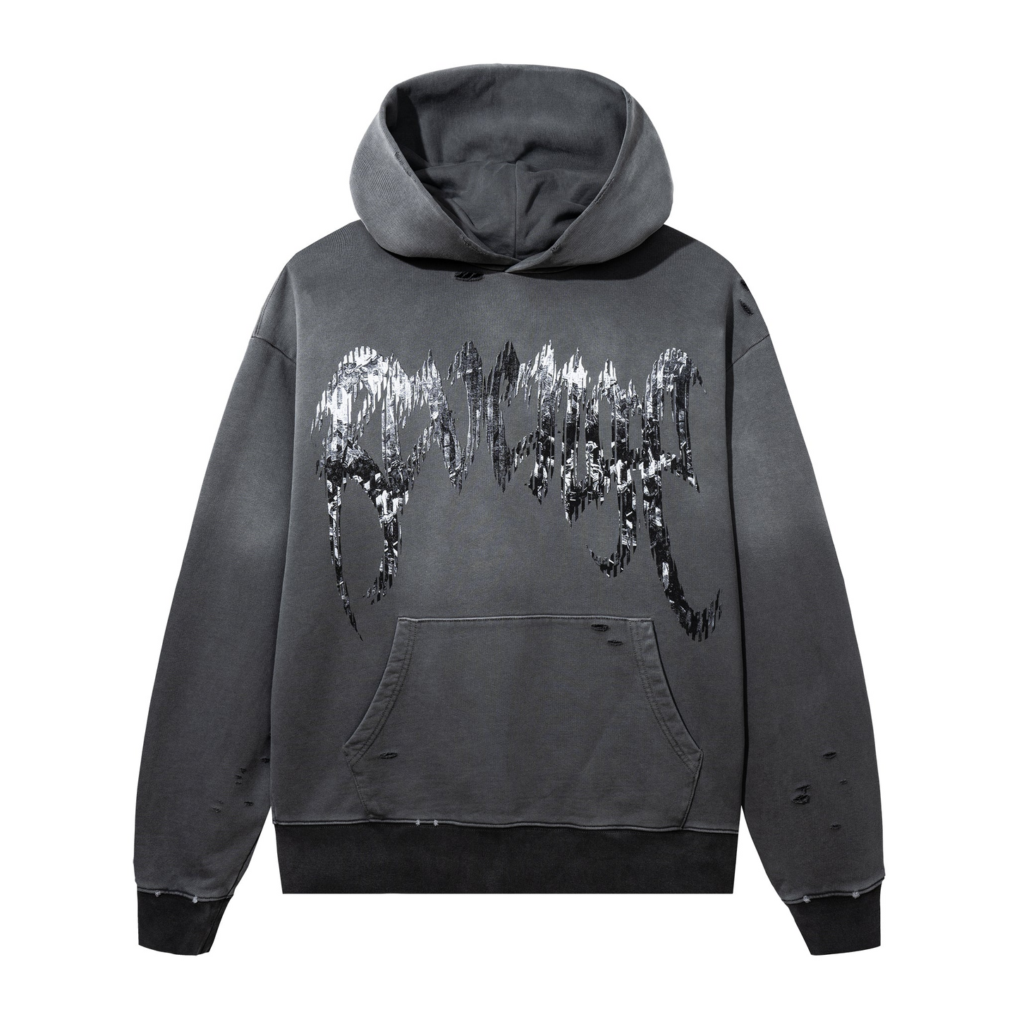 Revenge Kosuke Kawamura Glitch Arch Logo Hoodie Grey