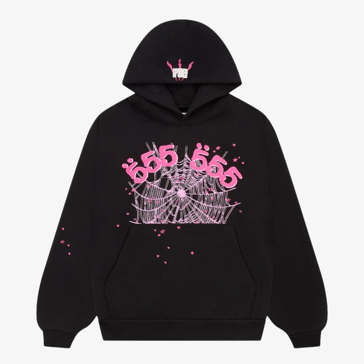 Sp5der Angel Number Hoodie Black
