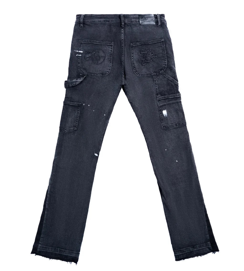 Triple Sevens x Sniper Gang Flared Denim Black-Empxre Boutique