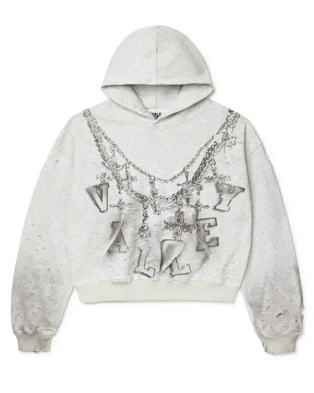 Vale Forever Big Chain Hoodie White-Empxre Boutique