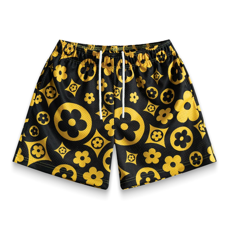 BRAVEST STUDIOS FLOWER YELLOW SHORT-Empxre Boutique