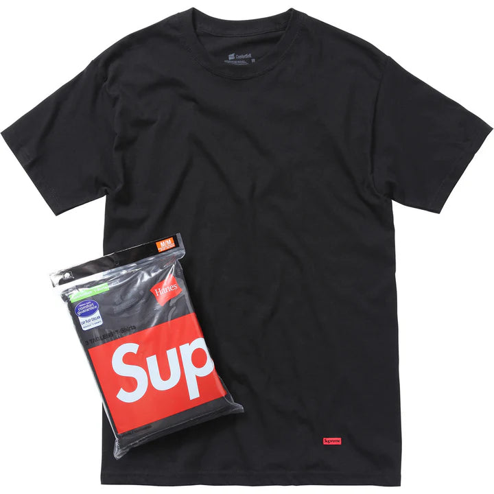 Supreme®/Hanes® Tagless Tees Black (3 Pack)-Empxre Boutique