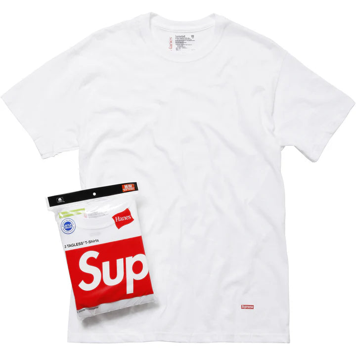 Supreme®/Hanes® Tagless Tees White (3 Pack)-Empxre Boutique