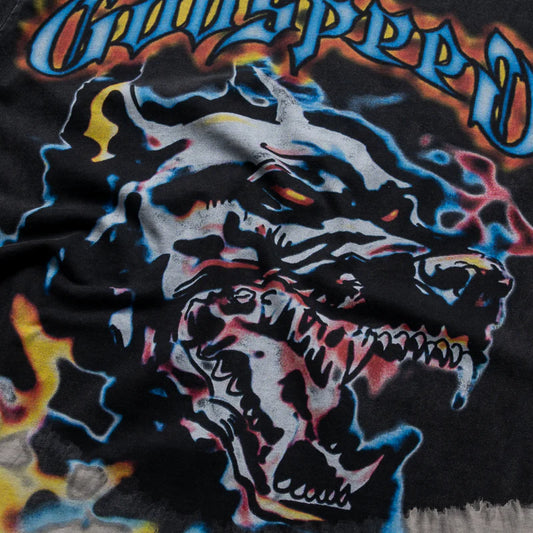 Godspeed Off the Leash Tee Black Bleached Wash-Empxre Boutique