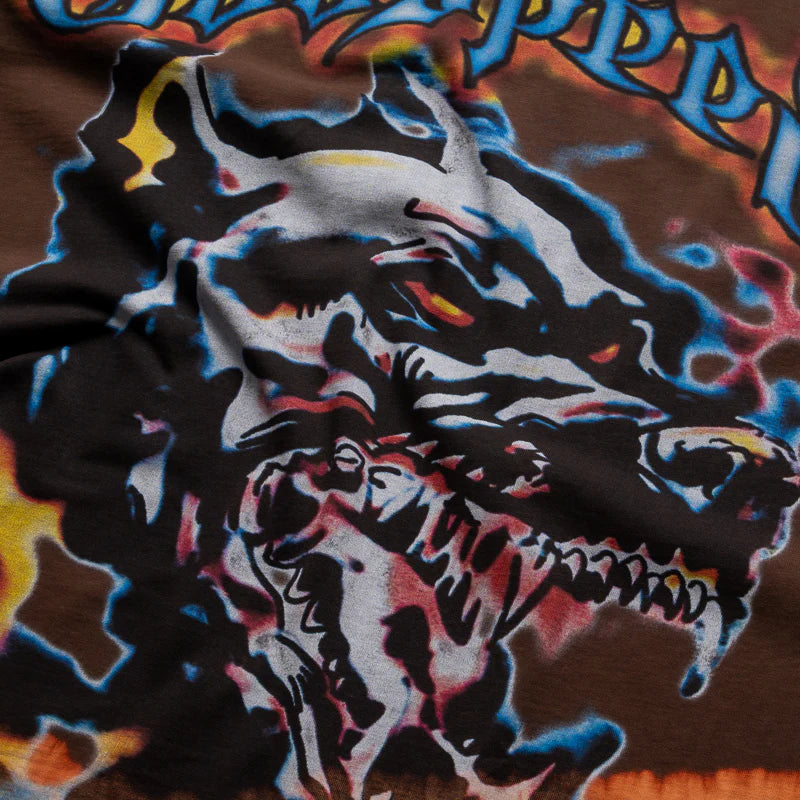 Godspeed Off the Leash Tee Brown Bleached Wash-Empxre Boutique