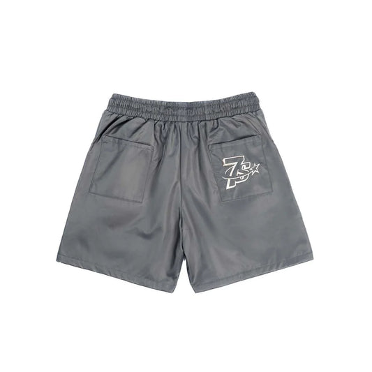 Triple Sevens Nylon Button Up Shorts Grey-Empxre Boutique