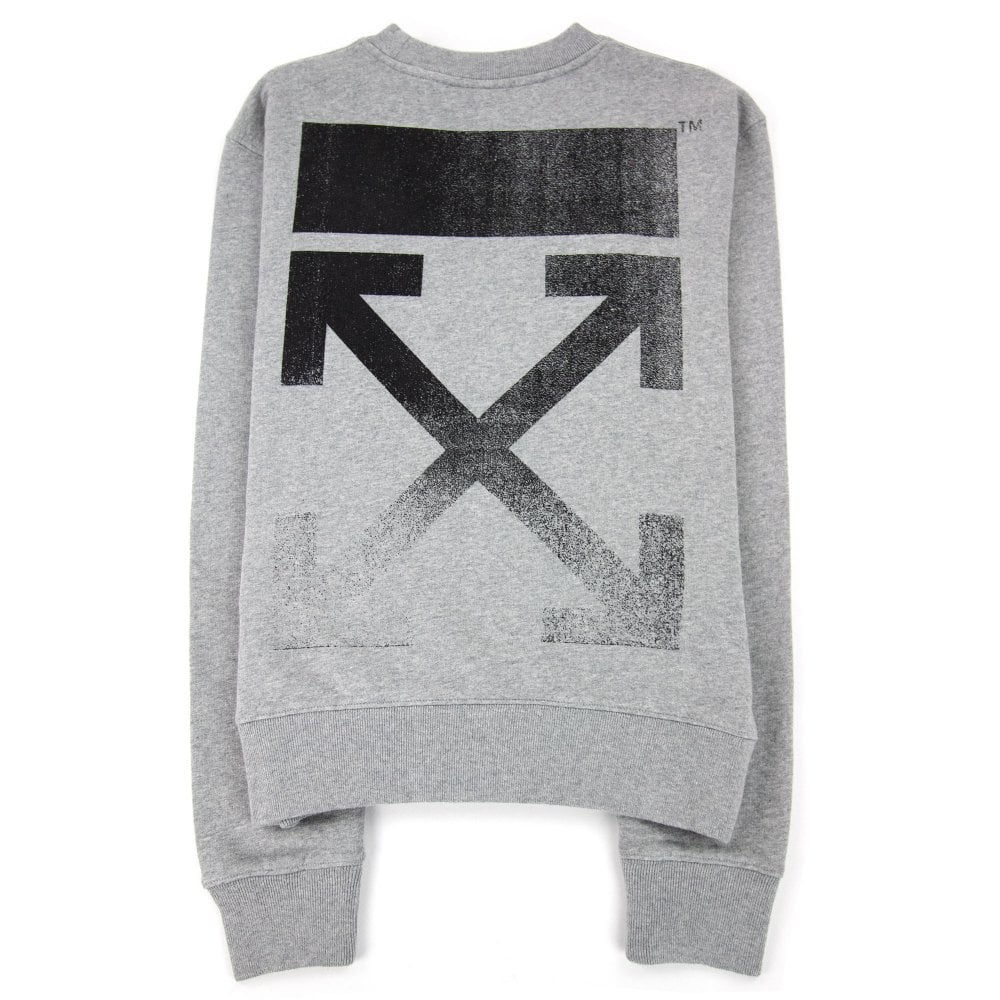 Off White Degrade Arrow Slim Crewneck Sweatshirt Melange Grey (Pre-Owned)-Empxre Boutique