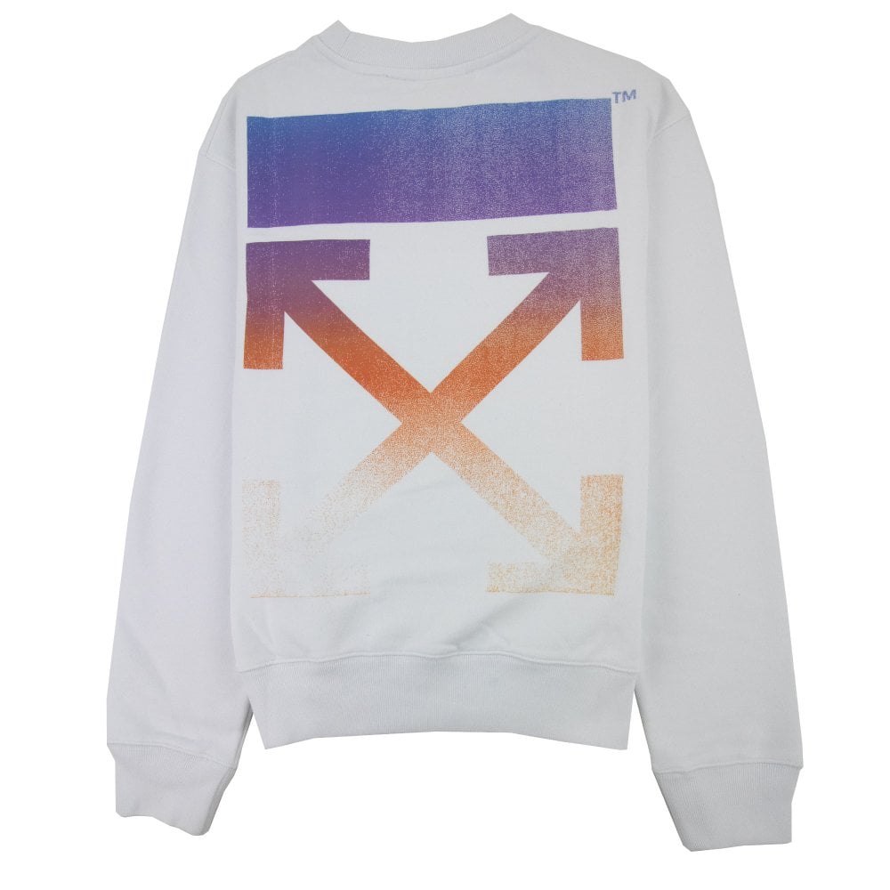 Off White Degrade Arrow Slim Crewneck Sweatshirt White Multi (Pre-Owned)
