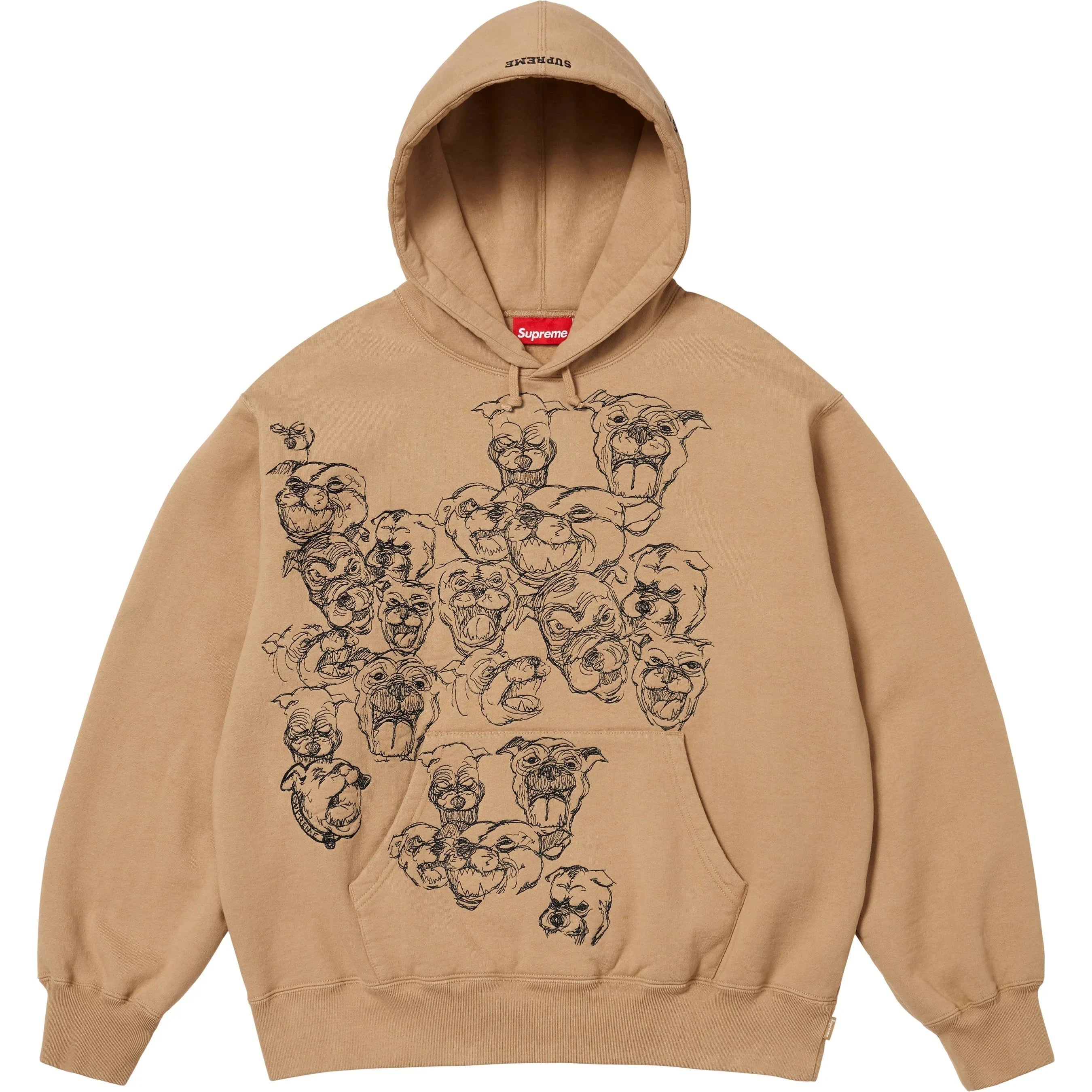 Supreme Pitbulls Embroidered Hooded Sweatshirt-Hoodies-Empxre Boutique