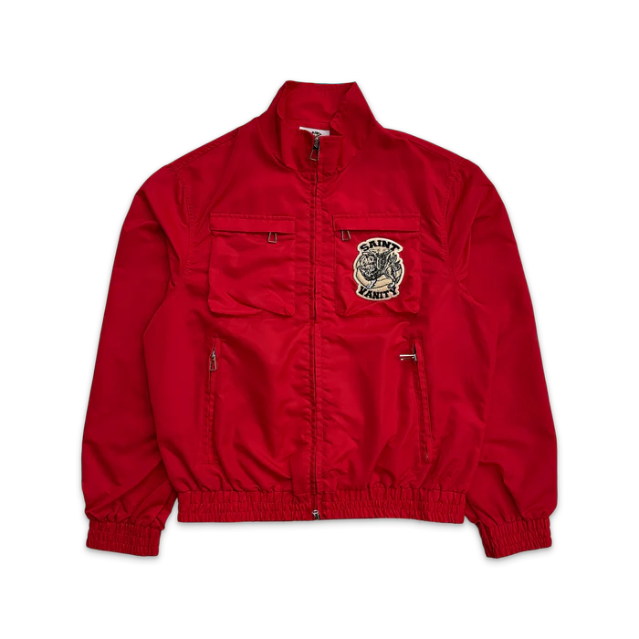 Saint Vanity Nylon Cargo Jacket Red-Empxre Boutique