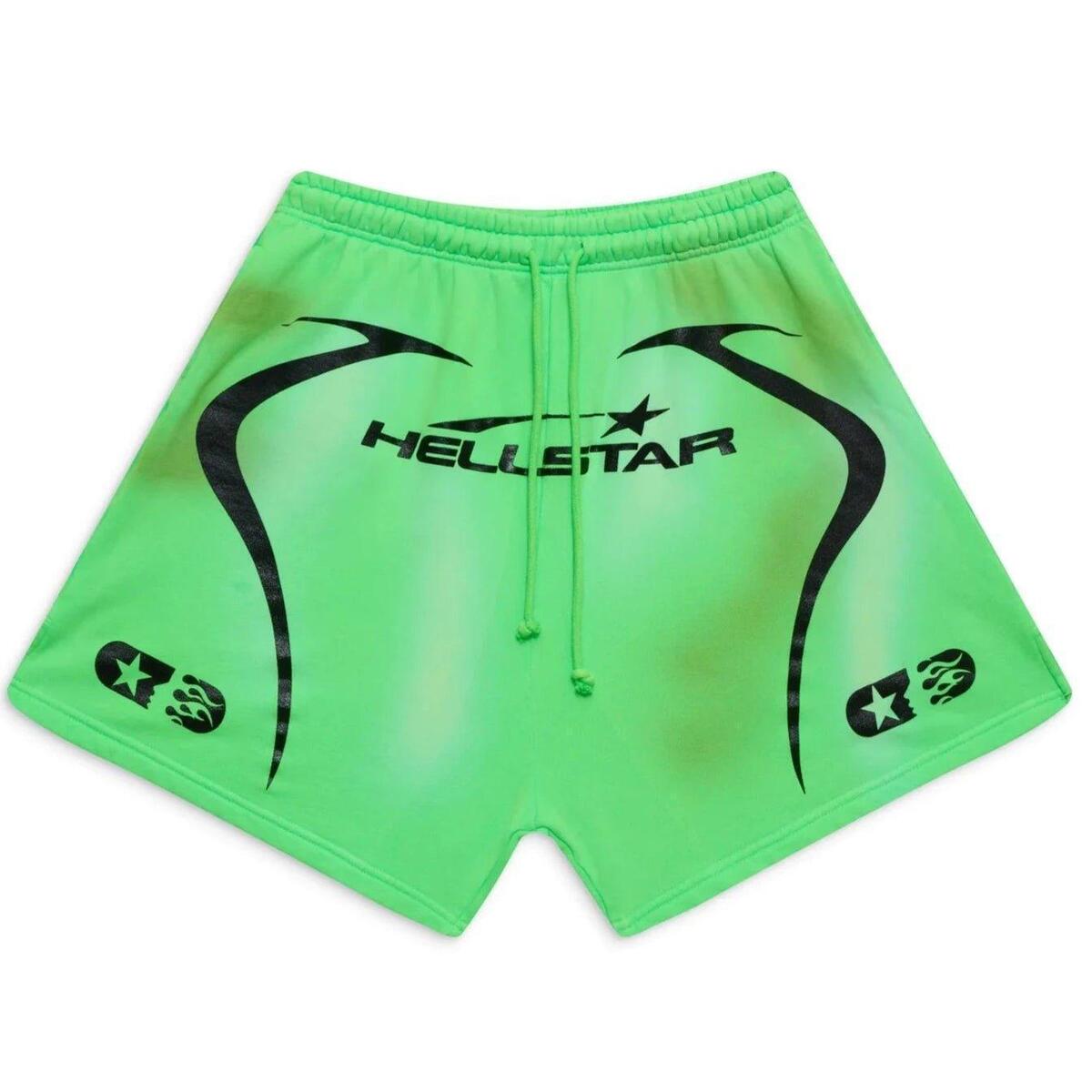 Hellstar Warm Up Shorts Neon Green-Empxre Boutique