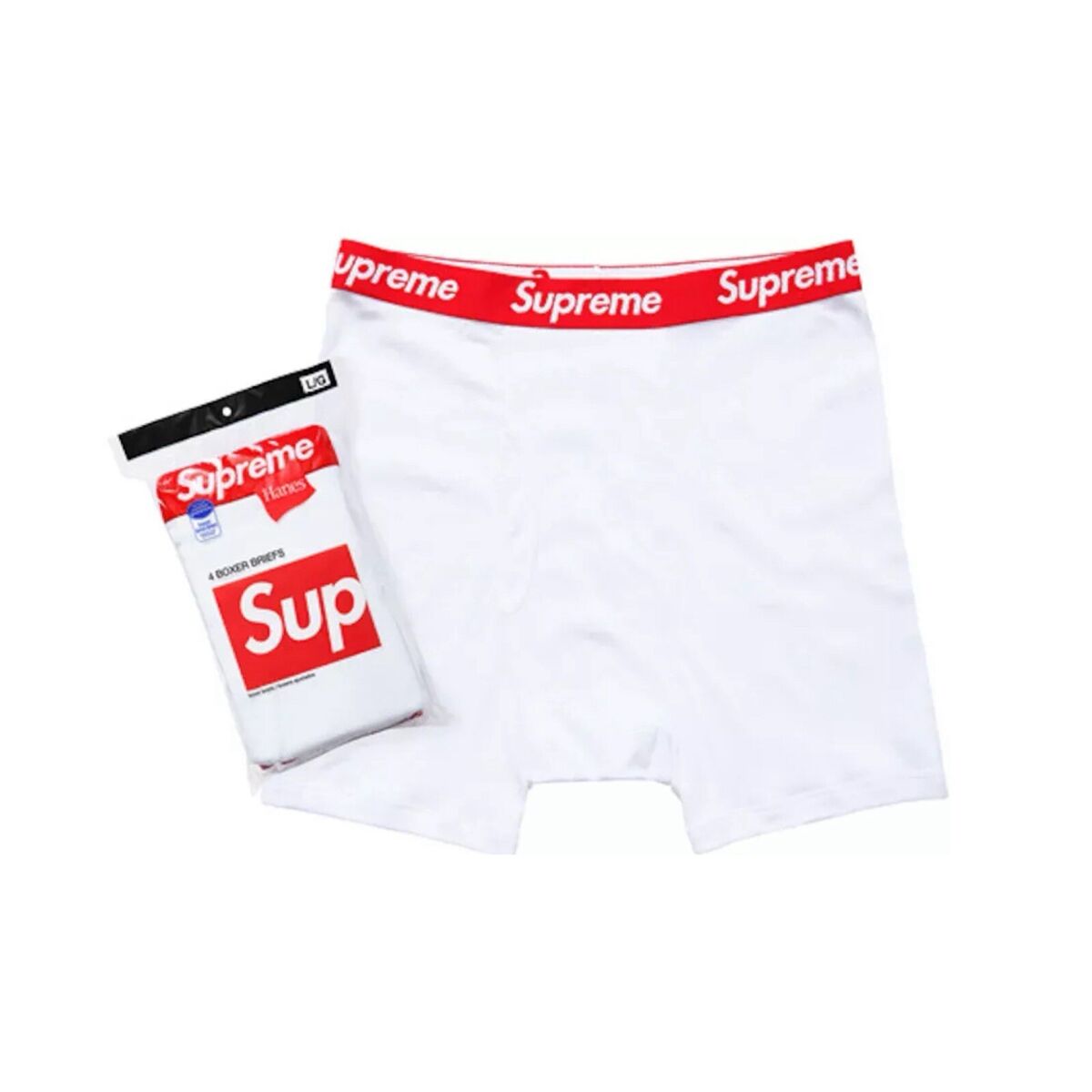 Supreme Hanes Boxer Briefs (4 Pack) White-Empxre Boutique