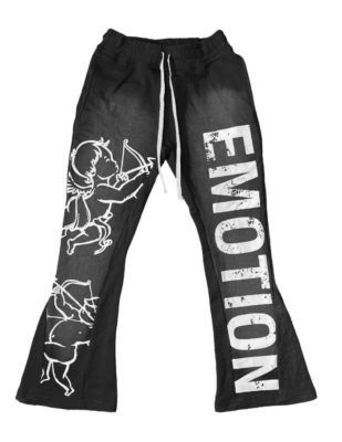 Mixed Emotions Black “Cupid” Flare Sweatpants