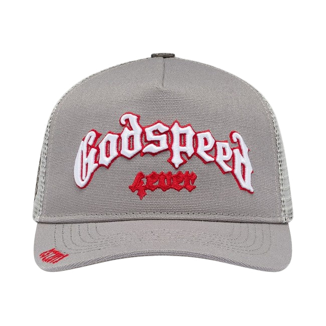 Godspeed Trucker Hat Grey Red-Empxre Boutique
