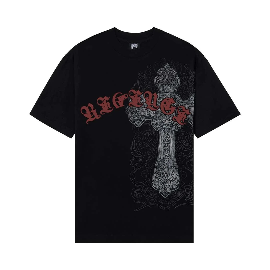 Revenge Spike Cross Tee Black-Empxre Boutique