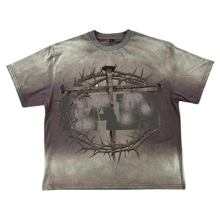 Saint Vanity Cross Tee Grey-Empxre Boutique