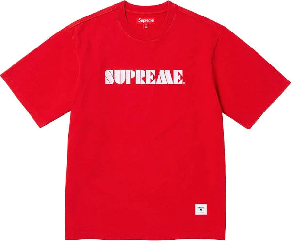 Supreme Stencil Embroidered Red Tee (Pre-Owned)-Empxre Boutique
