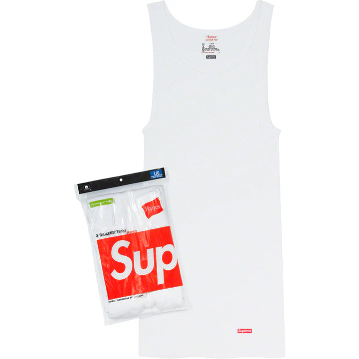 Supreme®/Hanes® Tagless Tank Tops White (3 Pack)-Empxre Boutique